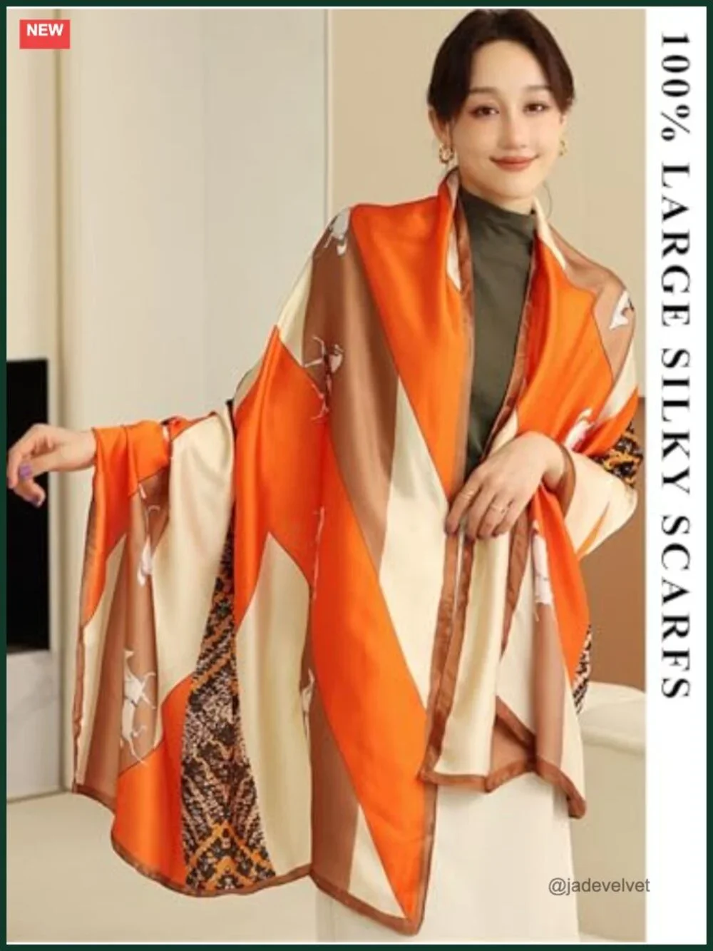 Large Shawl Scarf Women Lightweight Silky Wrap Sun Protection Fashion Accessory